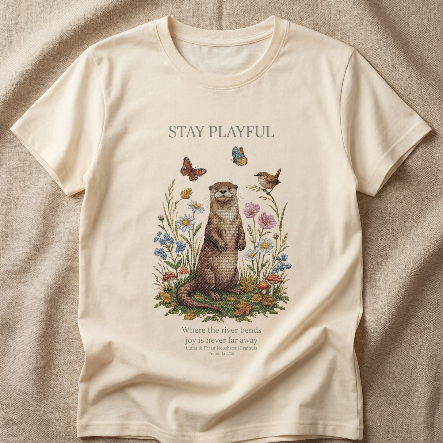 Stay Playful Otter T-Shirt | Woodland Friends No. 03