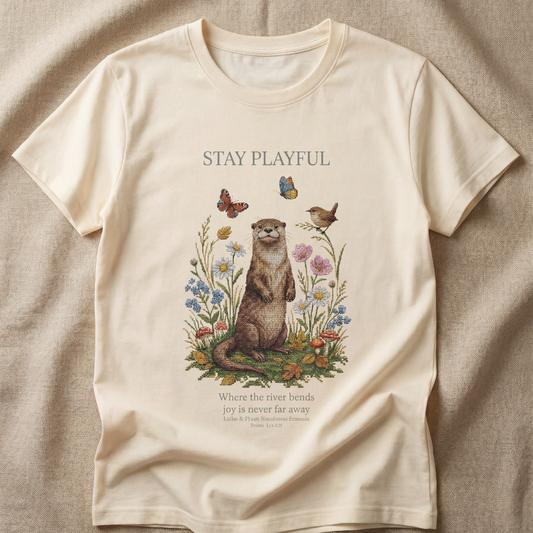 Stay Playful Otter T-Shirt | Woodland Friends No. 03