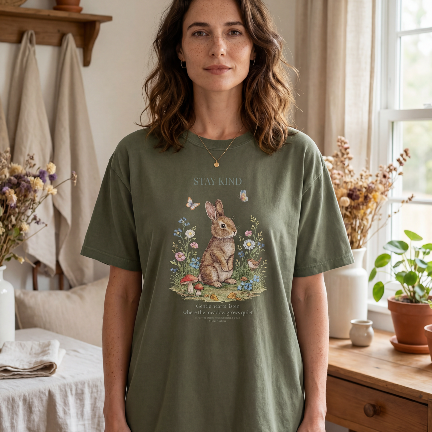 Stay Kind Bunny T-Shirt | Woodland Friends No. 02