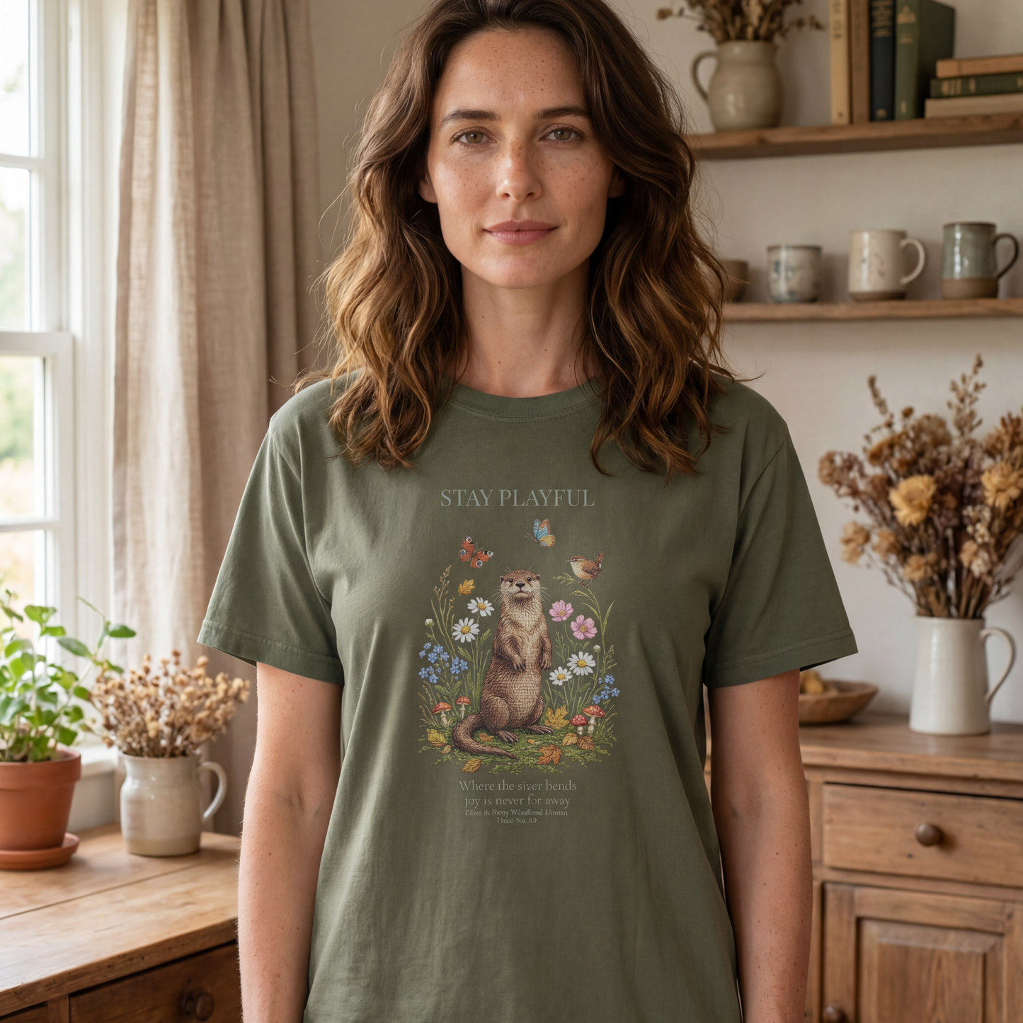 Stay Playful Otter T-Shirt | Woodland Friends No. 03