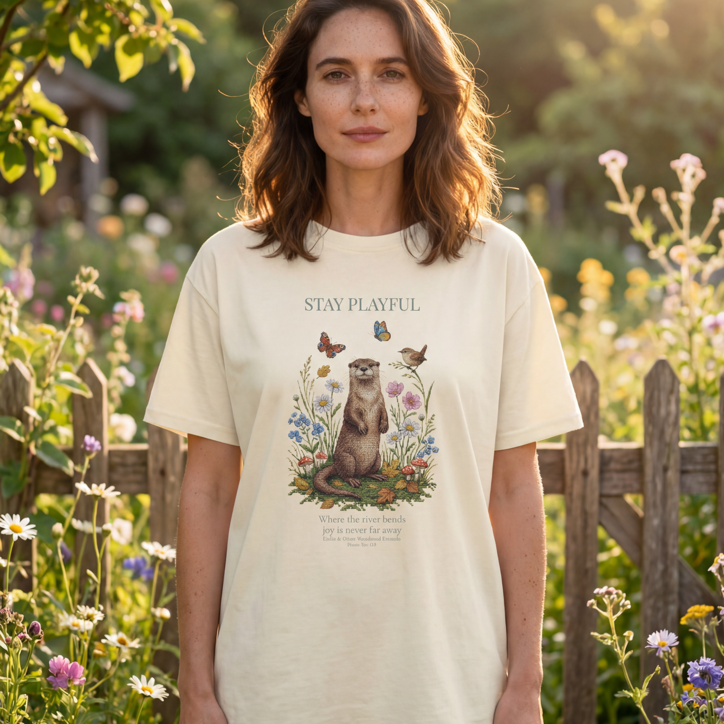 Stay Playful Otter T-Shirt | Woodland Friends No. 03