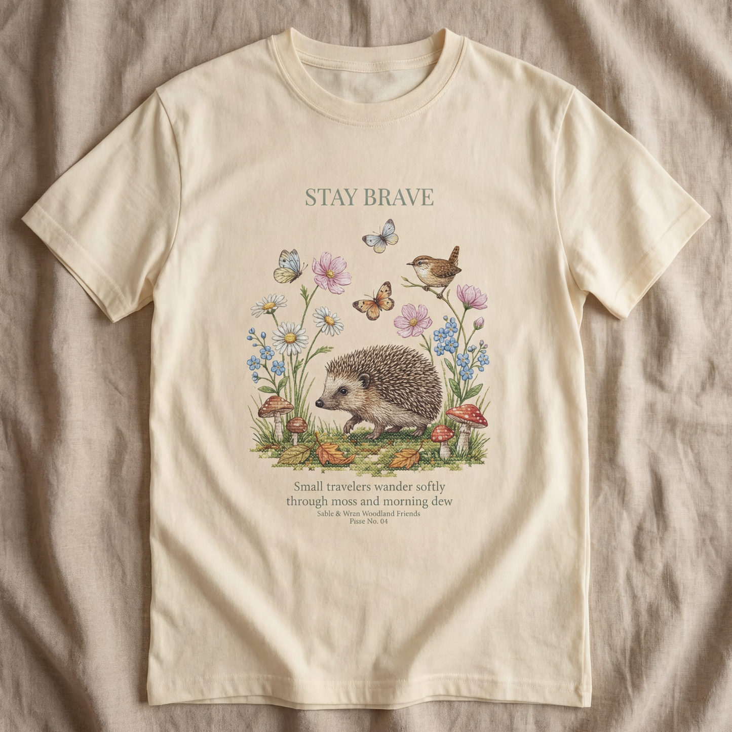 Stay Brave Hedgehog Shirt | Woodland Friends No. 04