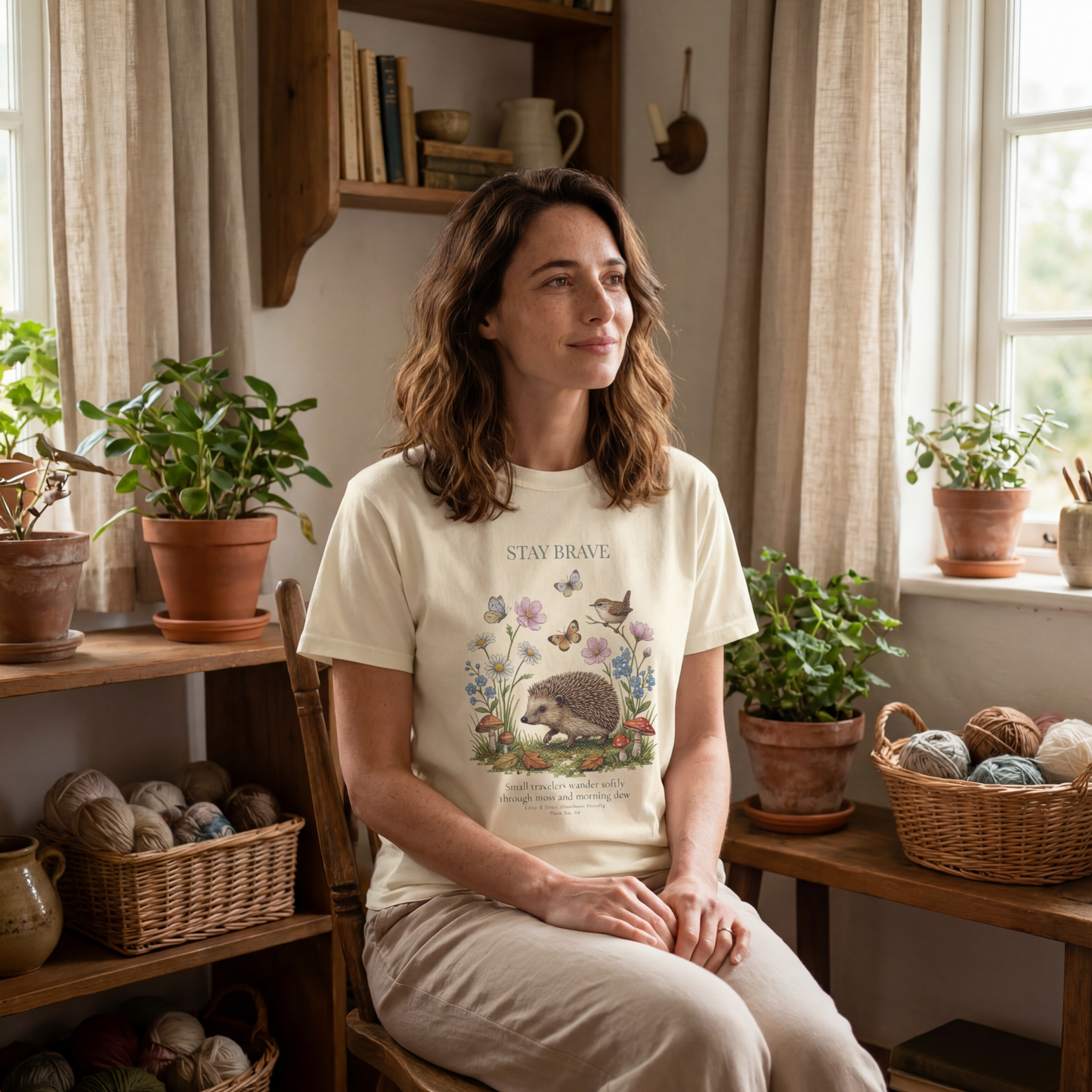 Stay Brave Hedgehog Shirt | Woodland Friends No. 04