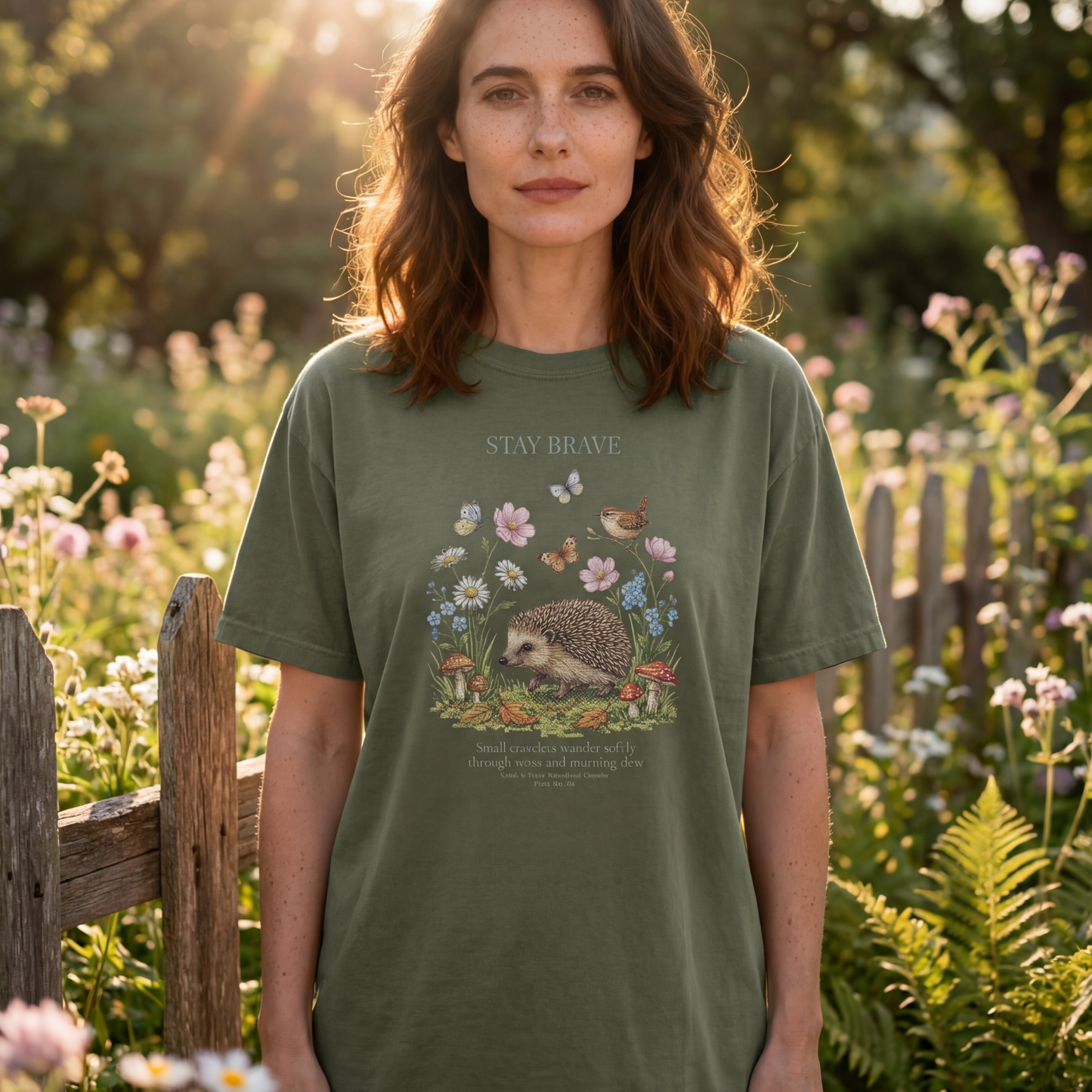 Stay Brave Hedgehog Shirt | Woodland Friends No. 04