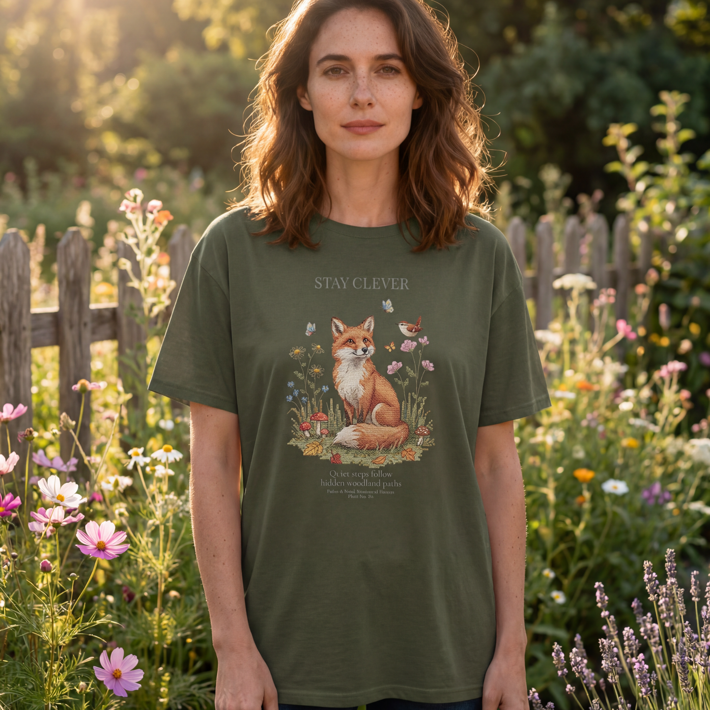 Stay Clever Fox T-Shirt | Woodland Friends No. 05