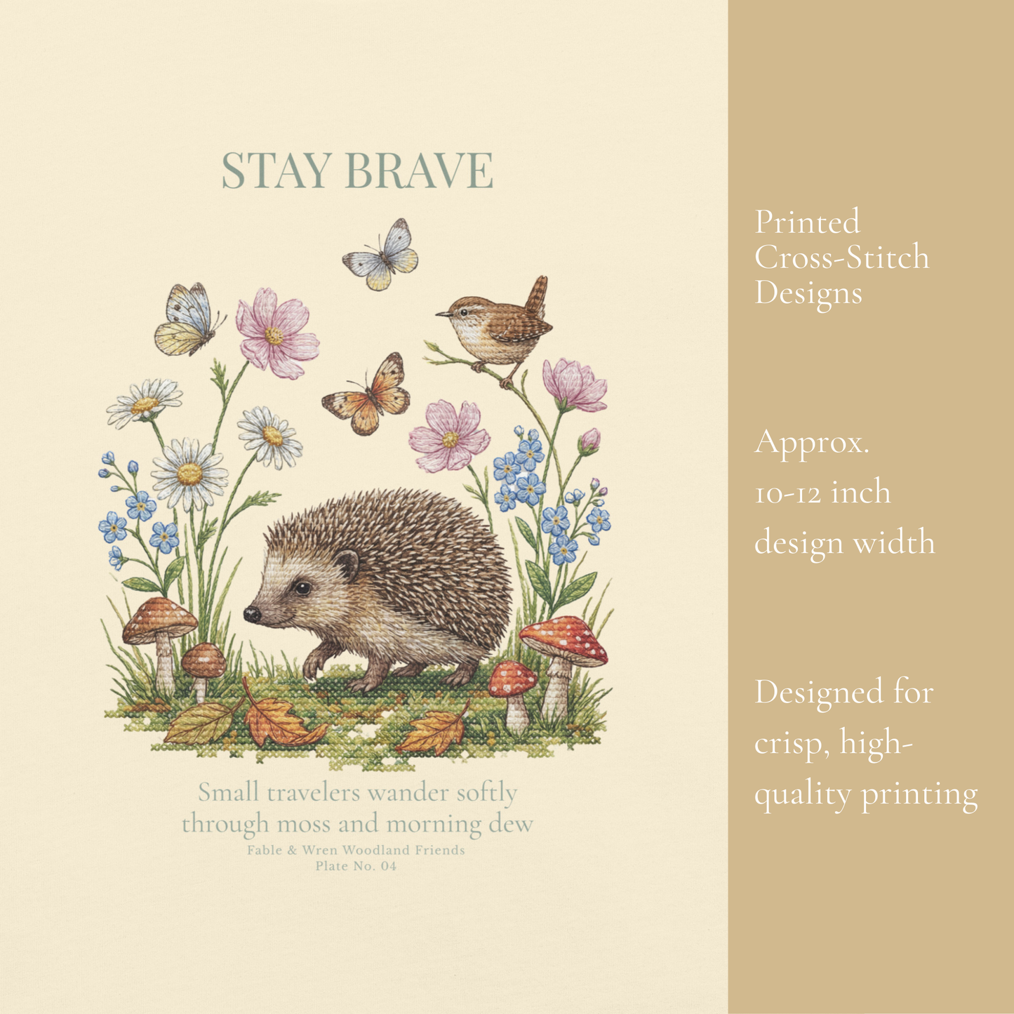 Stay Brave Hedgehog Crewneck Sweatshirt | Woodland Friends No. 04
