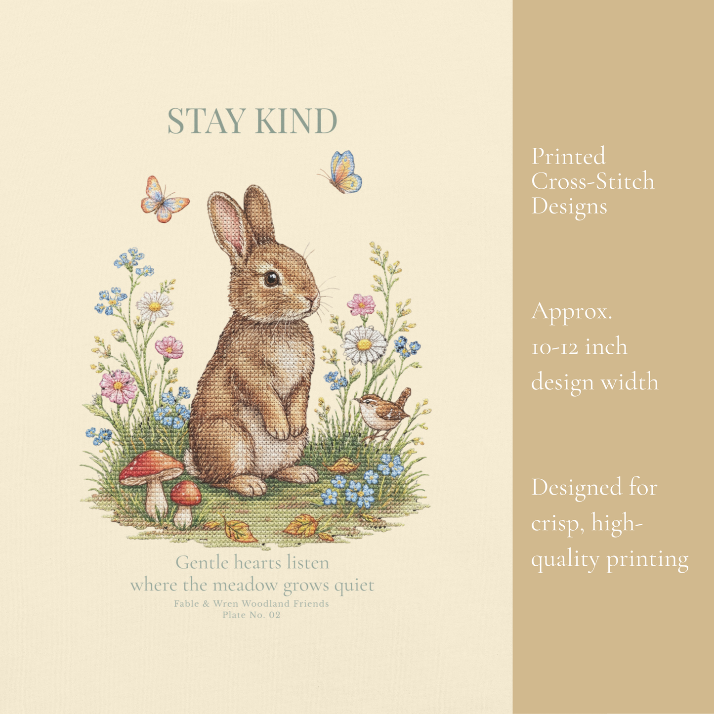 Stay Kind Bunny Crewneck Sweatshirt | Woodland Friends No. 02