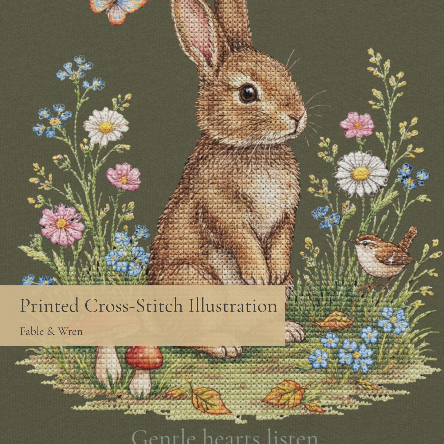 Stay Kind Bunny Crewneck Sweatshirt | Woodland Friends No. 02