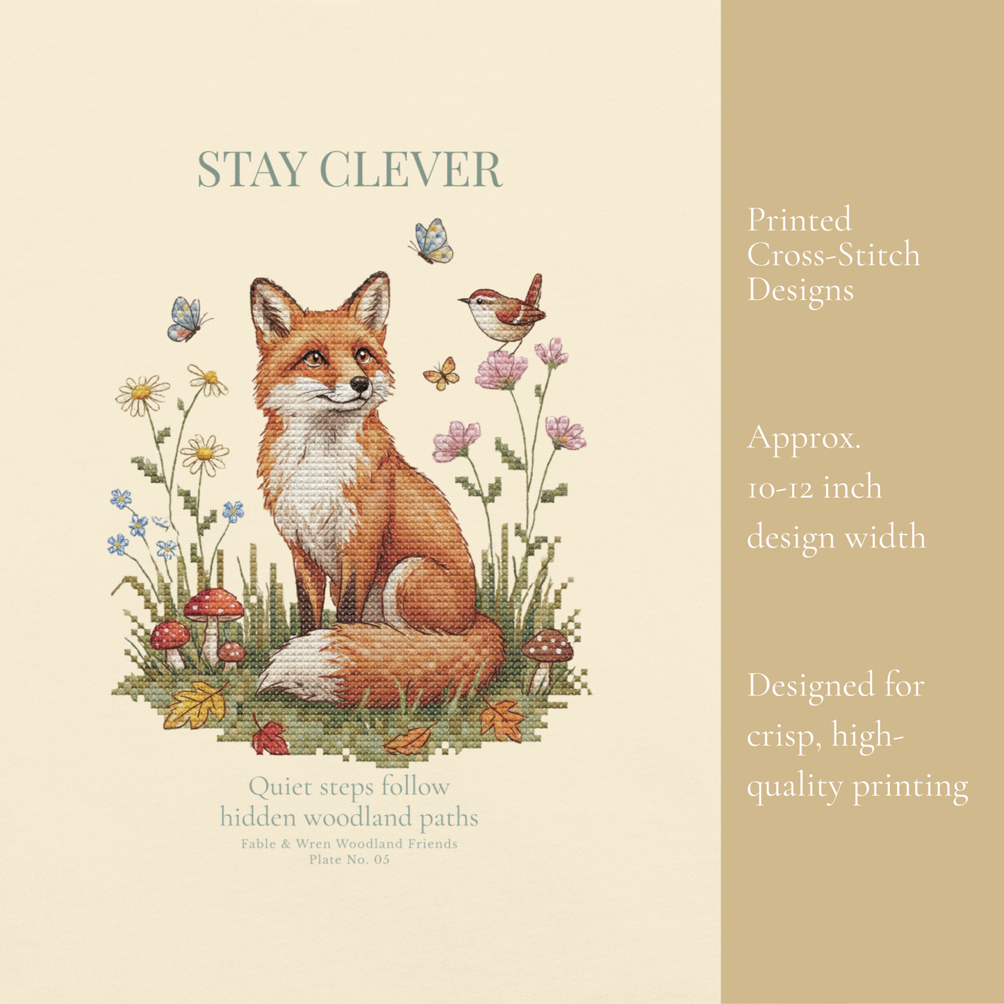 Stay Clever Fox Crewneck Sweatshirt | Woodland Friends No. 05