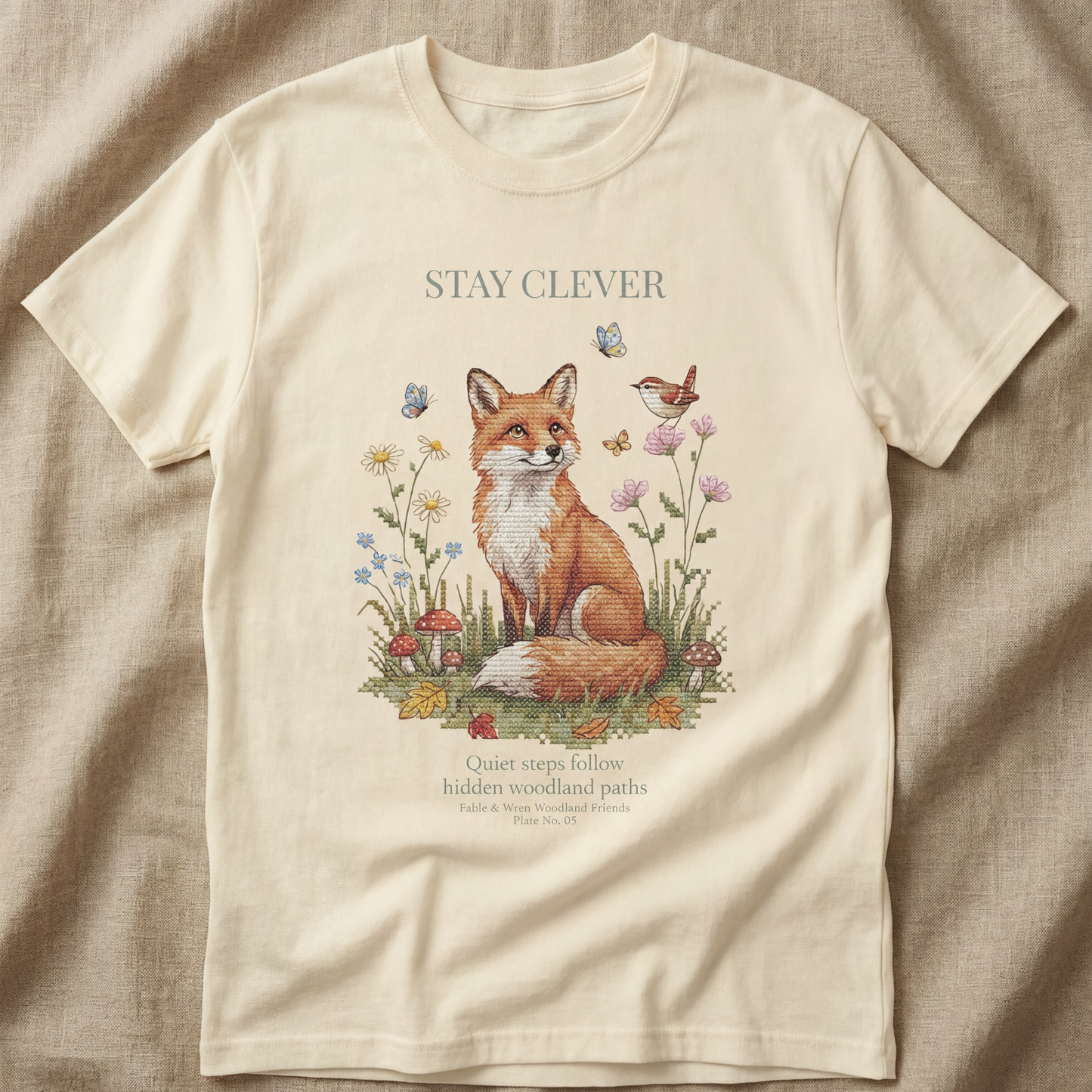 Stay Clever Fox T-Shirt | Woodland Friends No. 05