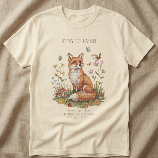 Stay Clever Fox T-Shirt | Woodland Friends No. 05