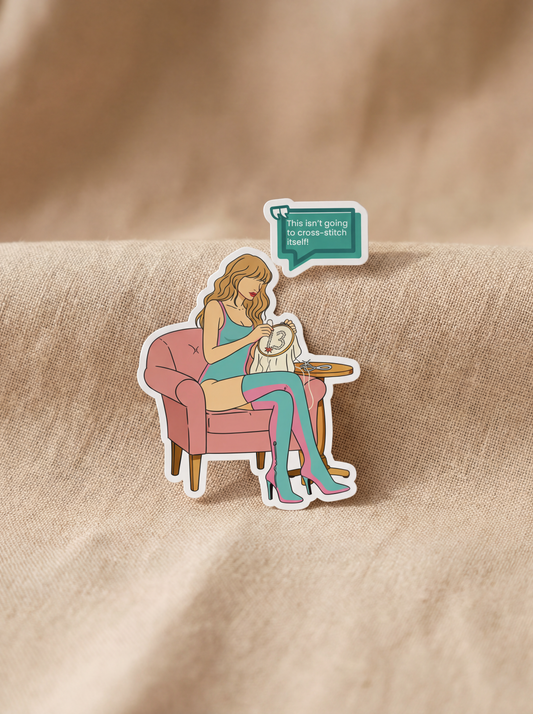 The Stitching Era Sticker — Limited Drop | Cross Stitch Graphic Decal